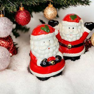 Christmas Santa Ceramic Salt and Pepper Shakers